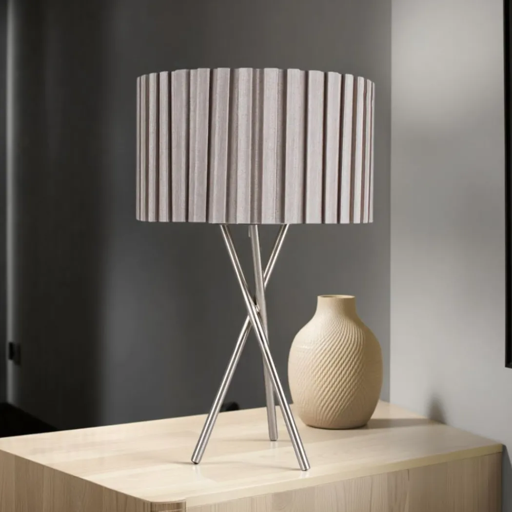 Sabella 43cm Table Lamp Satin Nickel