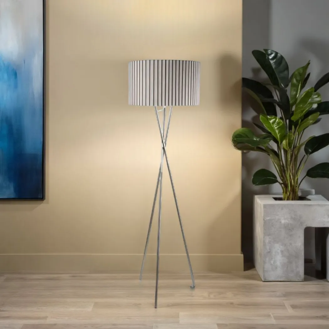Sabella Tripod Floor Lamp Satin Nickel