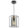 Sabrina 1 Light Black and Smoked Glass Pendant Ceiling Light