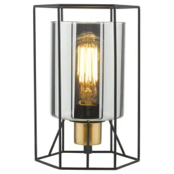 Sabrina Black and Smoked Glass Table Lamp