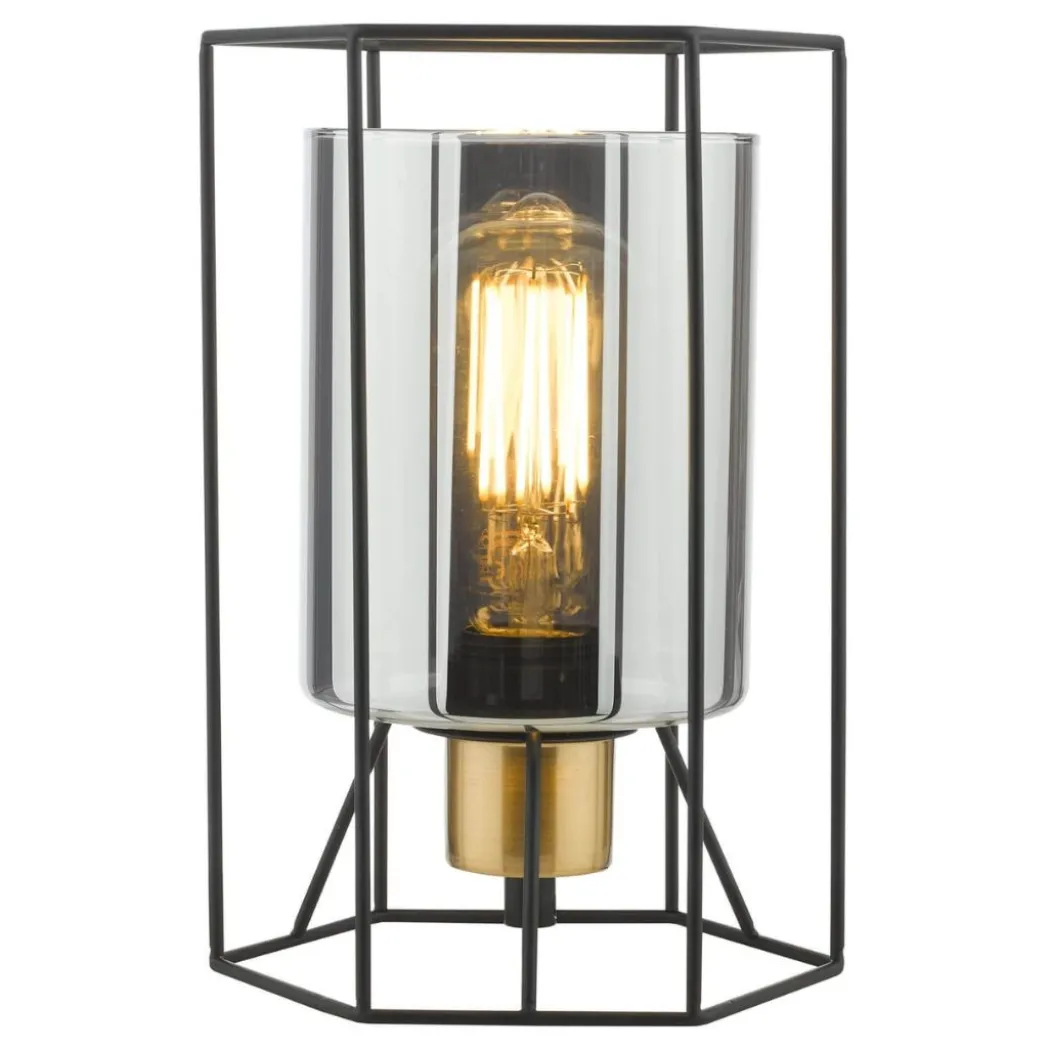 Sabrina Black and Smoked Glass Table Lamp