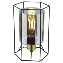 Sabrina Black and Smoked Glass Table Lamp