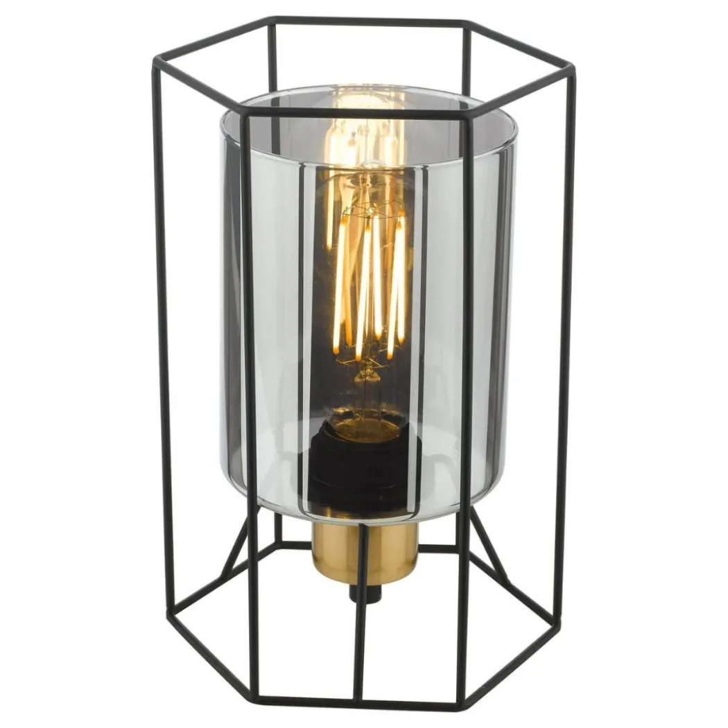 Sabrina Black and Smoked Glass Table Lamp