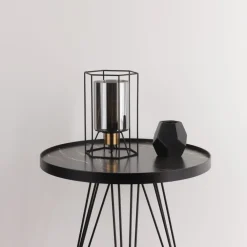 Sabrina Black and Smoked Glass Table Lamp