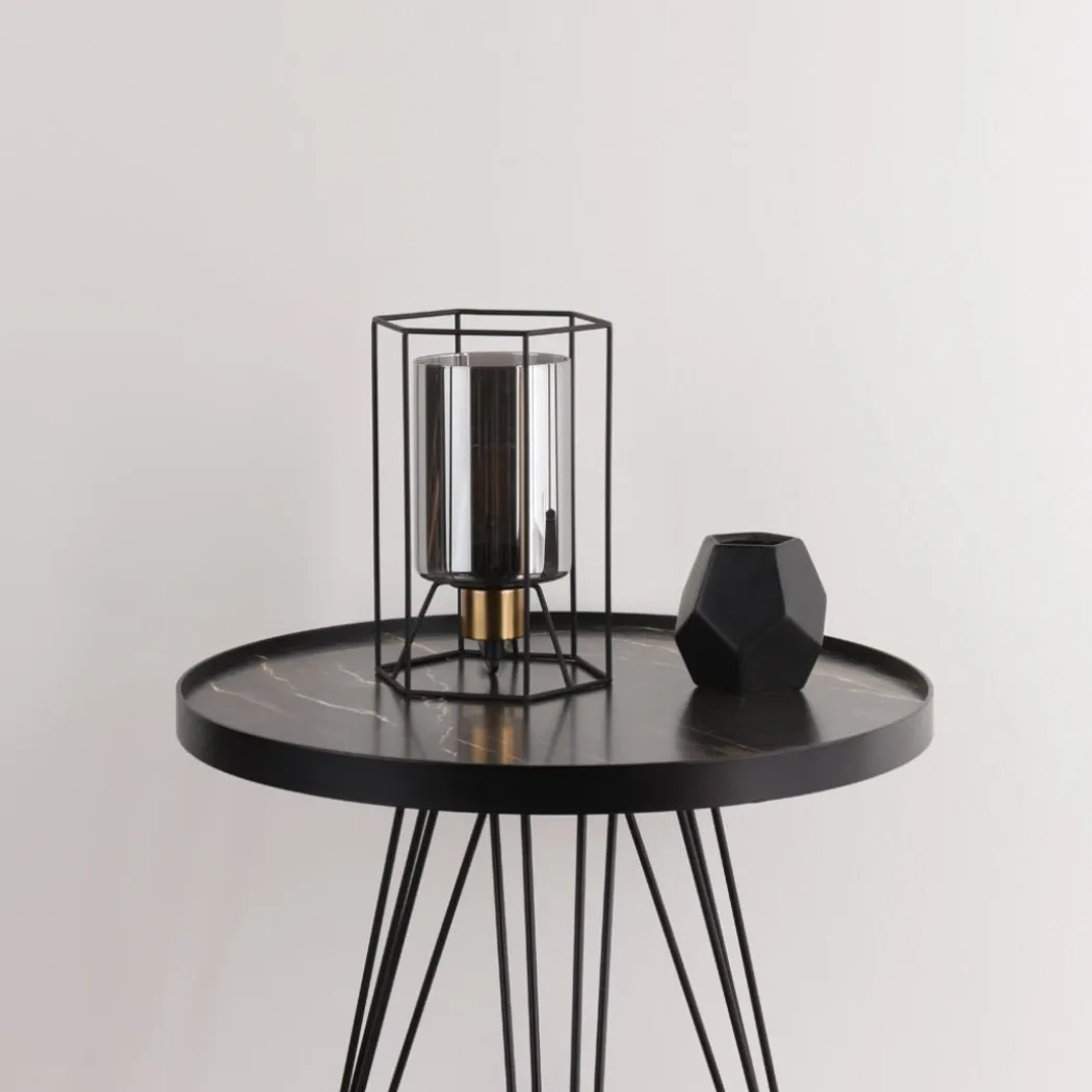 Sabrina Black and Smoked Glass Table Lamp