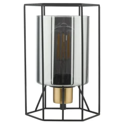 Sabrina Black and Smoked Glass Table Lamp