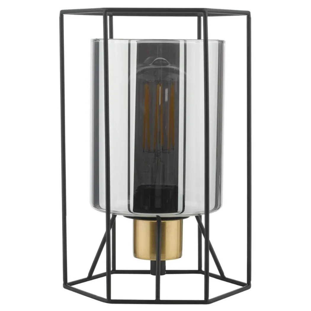 Sabrina Black and Smoked Glass Table Lamp