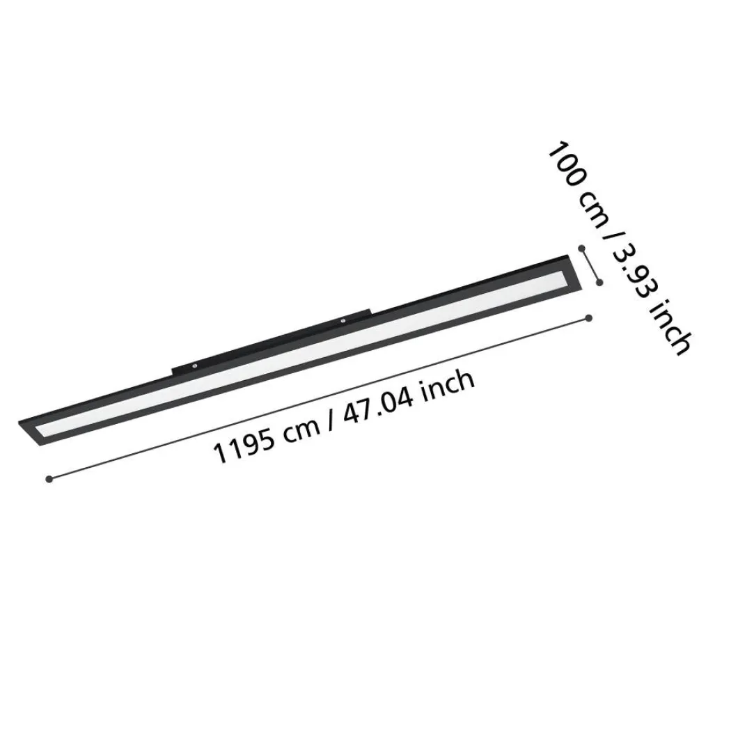Salobrena 1 Black LED Flush Ceiling Light