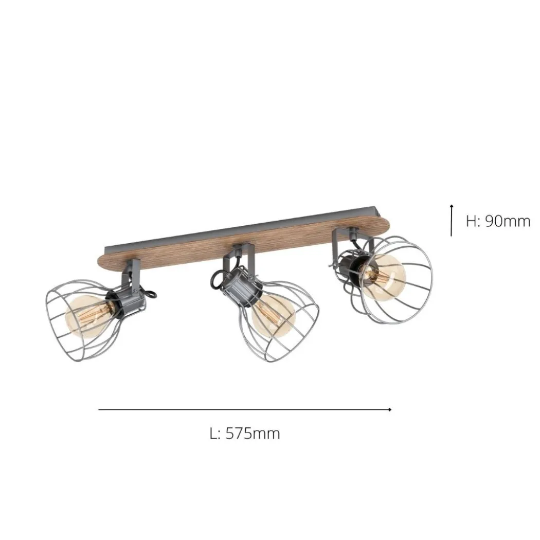 Sambatello 3 Light Bronze Ceiling Spotlight Bar