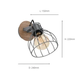 Sambatello Bronze 1 Light Wall Light