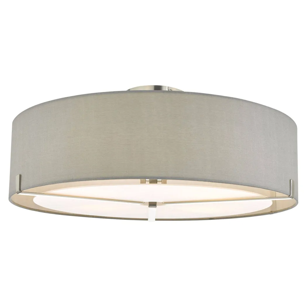 Santino 3 Light Semi Flush Ceiling Light Grey