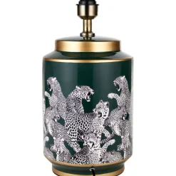 Saskia Green Leopard Table Lamp