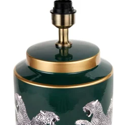 Saskia Green Leopard Table Lamp