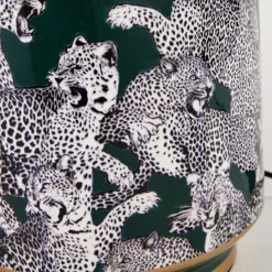 Saskia Green Leopard Table Lamp