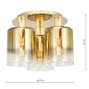 Savannah 3-Light Satin Gold Flush Ceiling Light