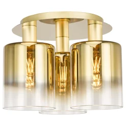 Savannah 3-Light Satin Gold Flush Ceiling Light