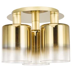 Savannah 3-Light Satin Gold Flush Ceiling Light