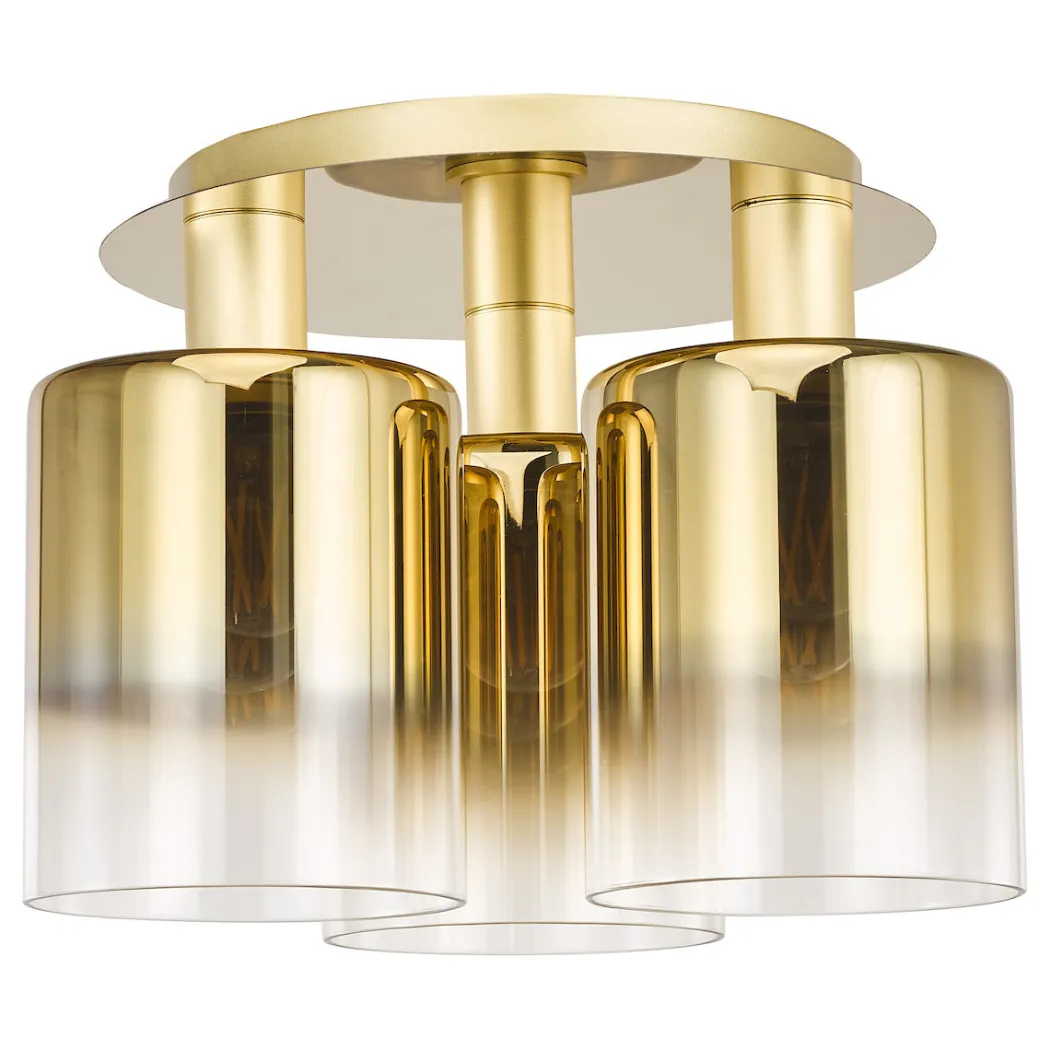 Savannah 3-Light Satin Gold Flush Ceiling Light