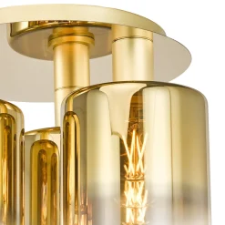 Savannah 3-Light Satin Gold Flush Ceiling Light