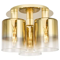 Savannah 3-Light Satin Gold Flush Ceiling Light