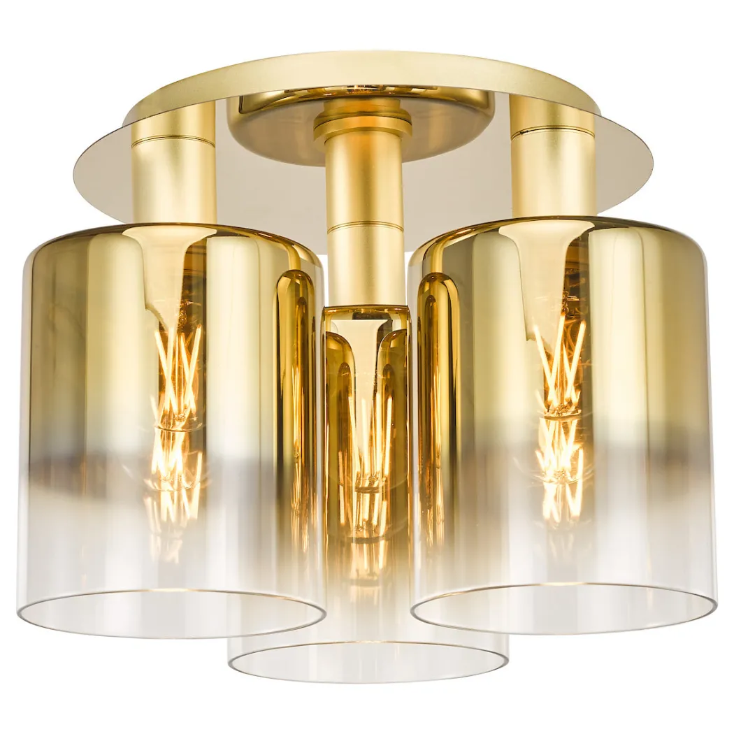 Savannah 3-Light Satin Gold Flush Ceiling Light