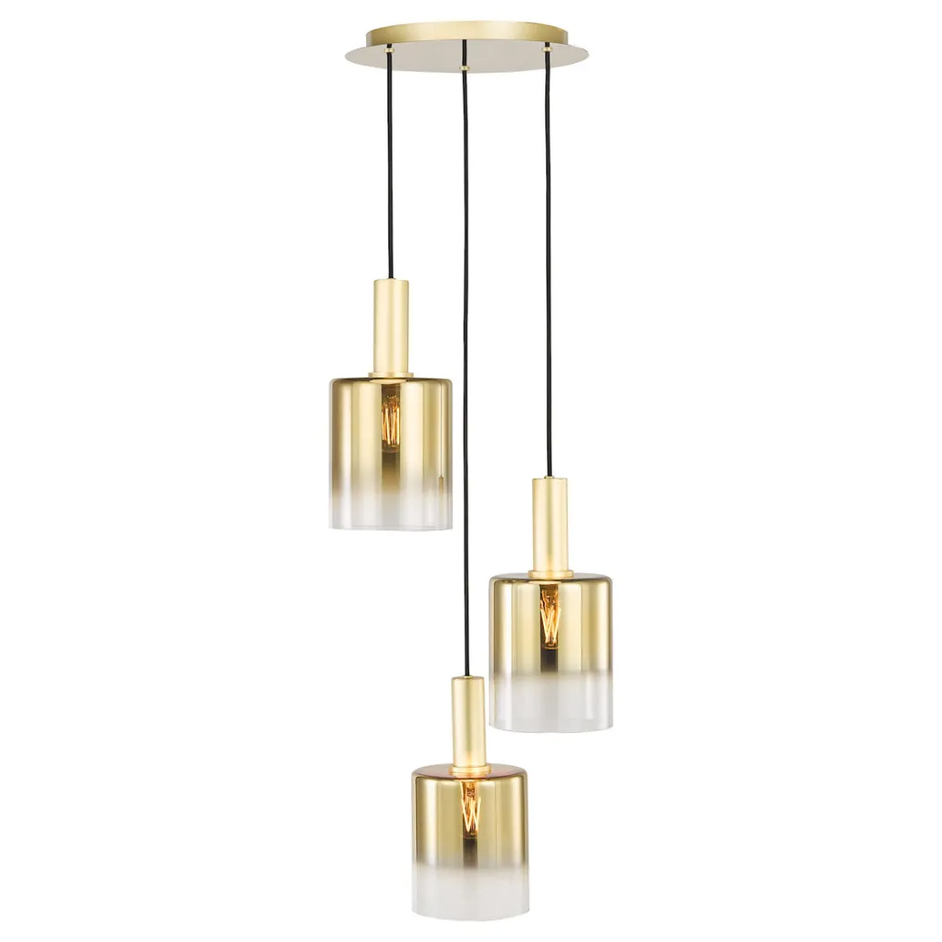 Savannah 3-Light Satin Gold Cluster Pendant