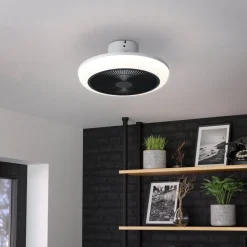Sayulita White & Black LED Ceiling Fan Light