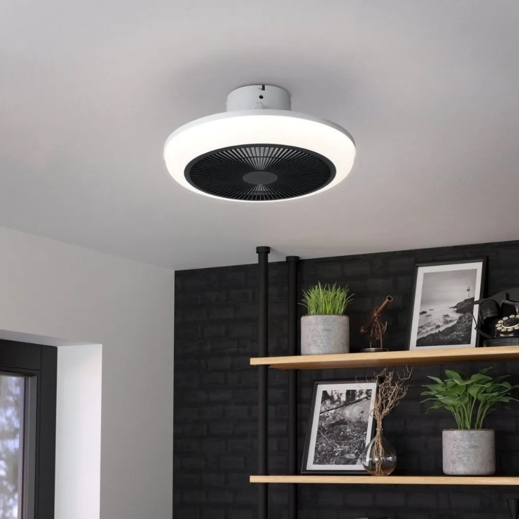 Sayulita White & Black LED Ceiling Fan Light