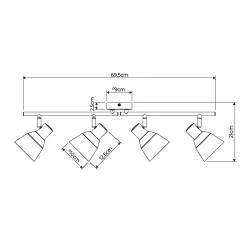 Seaton Matte White 4-Spot Bar