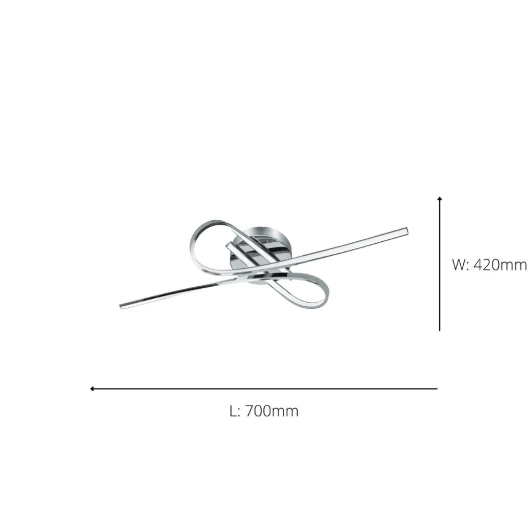 Selvina LED Flush Ceiling Light Polished Chrome