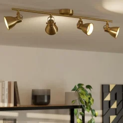 Seras 4-Light Antique Gold Spotlight Bar