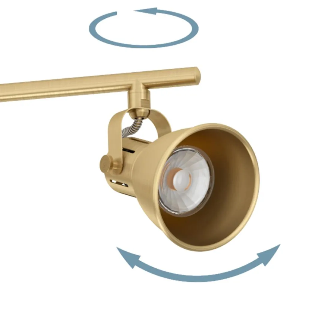 Seras 4-Light Antique Gold Spotlight Bar