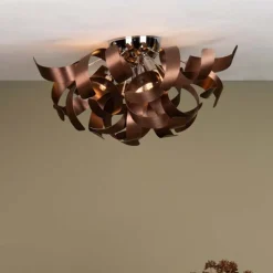 Seren Copper Flush Ceiling Light