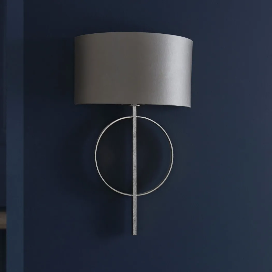 Serenity Antique Silver & Mink Wall Light