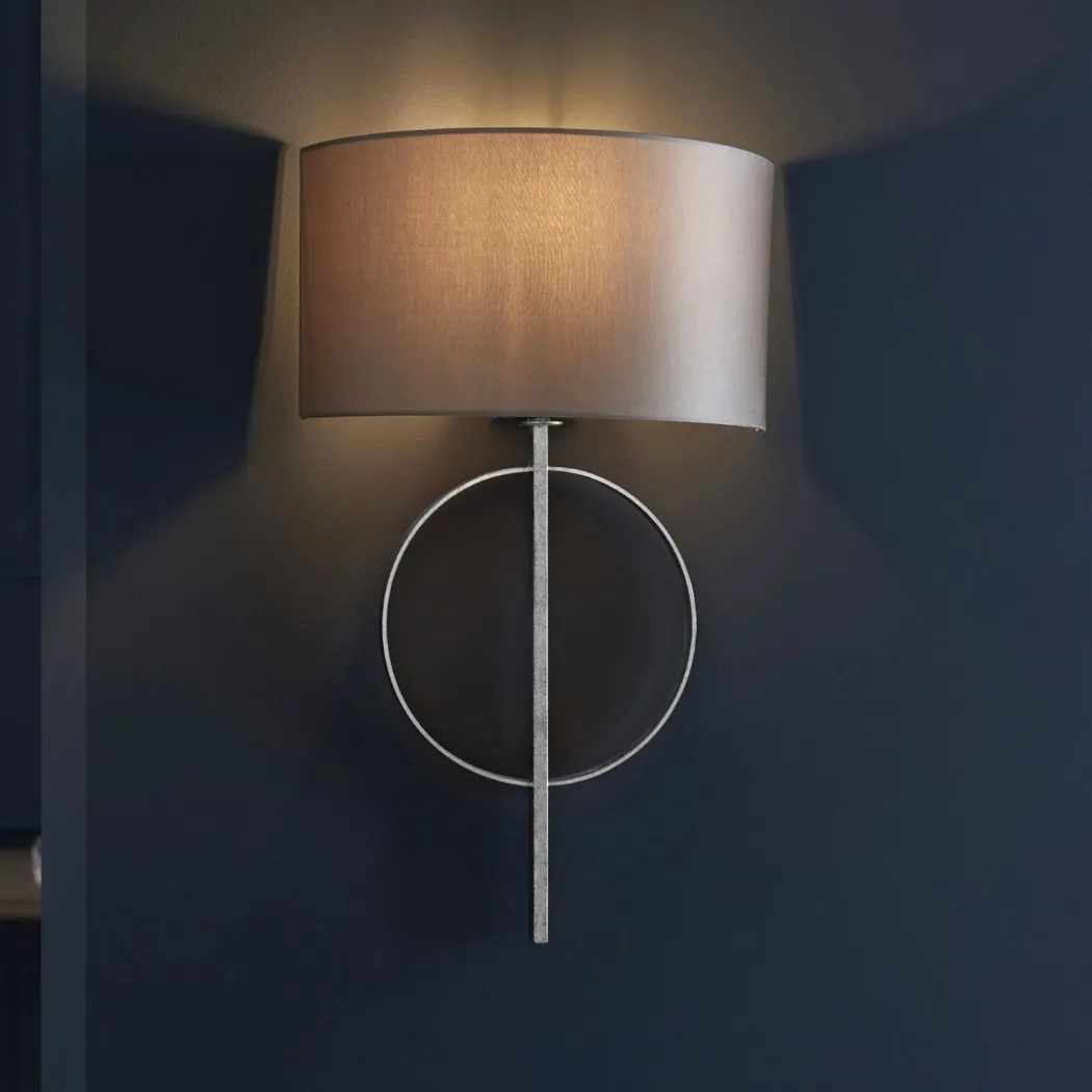 Serenity Antique Silver & Mink Wall Light