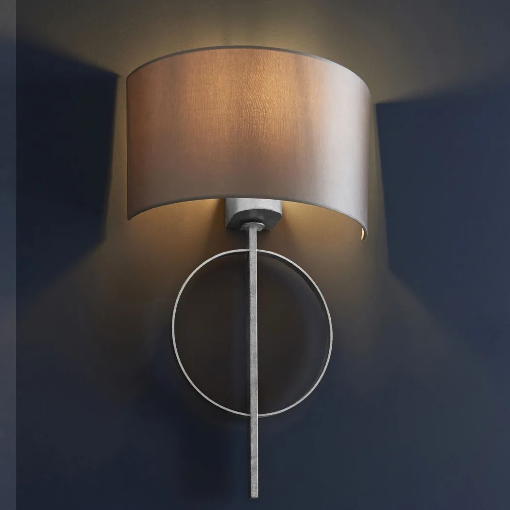 Serenity Antique Silver & Mink Wall Light