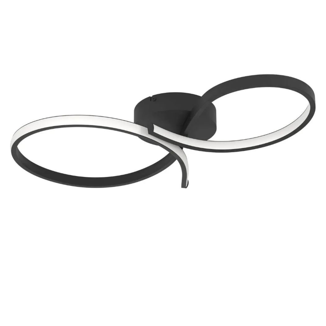 Serpins Black LED Flush Ceiling Light