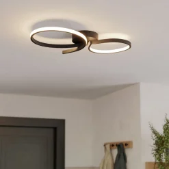 Serpins Black LED Flush Ceiling Light