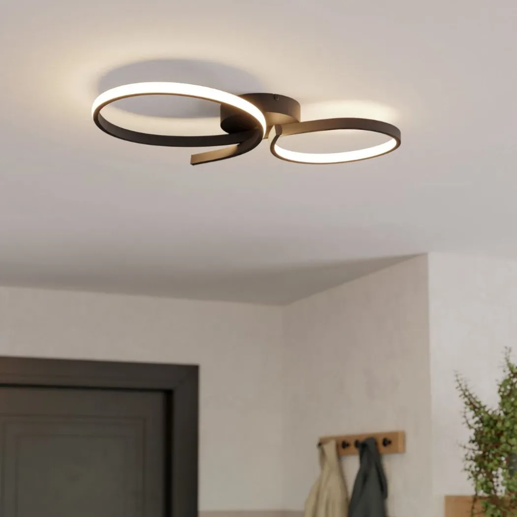 Serpins Black LED Flush Ceiling Light