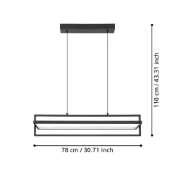 Siberia Black LED Ceiling Pendant Bar