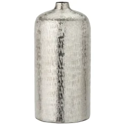 Silver Metal Hammered Tall Vase