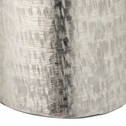 Silver Metal Hammered Tall Vase