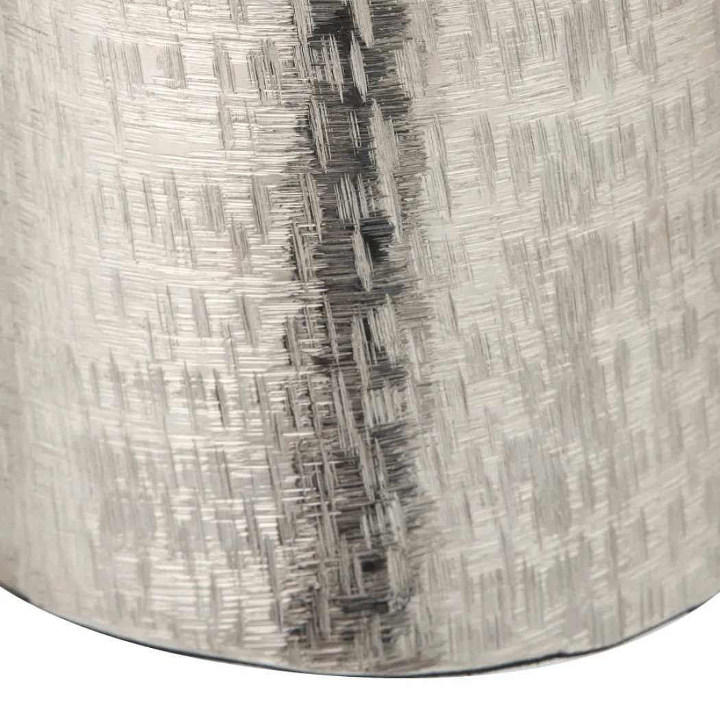 Silver Metal Hammered Tall Vase