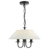 Sivan 3 Light Matte Black Ceiling Pendant with White Shade