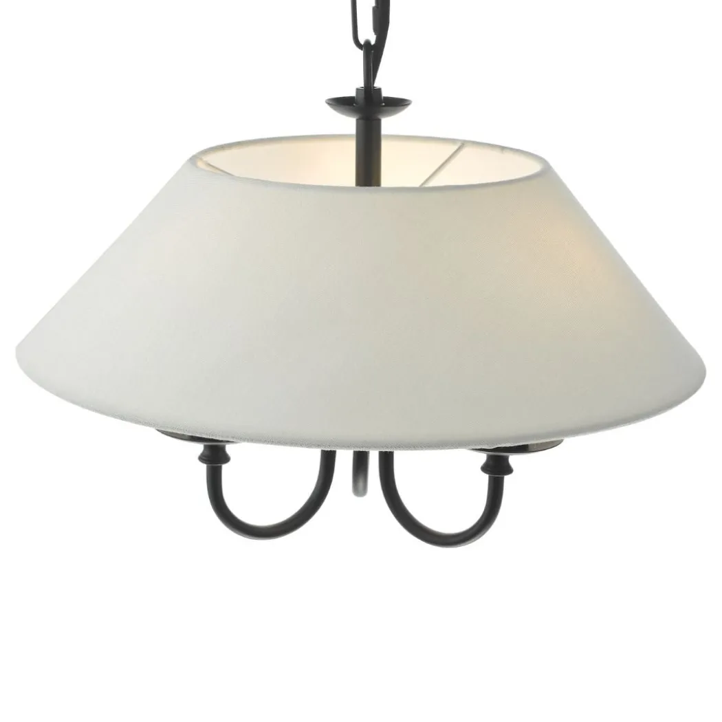 Sivan 3 Light Matte Black Ceiling Pendant with White Shade