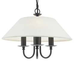 Sivan 3 Light Matte Black Ceiling Pendant with White Shade