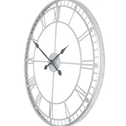 Skeleton Round Antique Silver Wall Clock