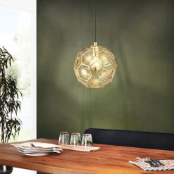 Skoura Black and Brass Ceiling Pendant Light