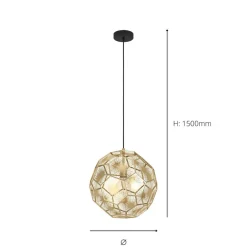 Skoura Black and Brass Ceiling Pendant Light