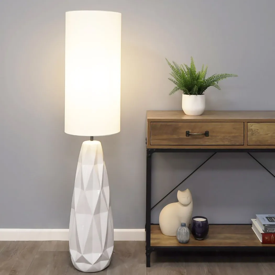Skova White Ceramic Floor Lamp
